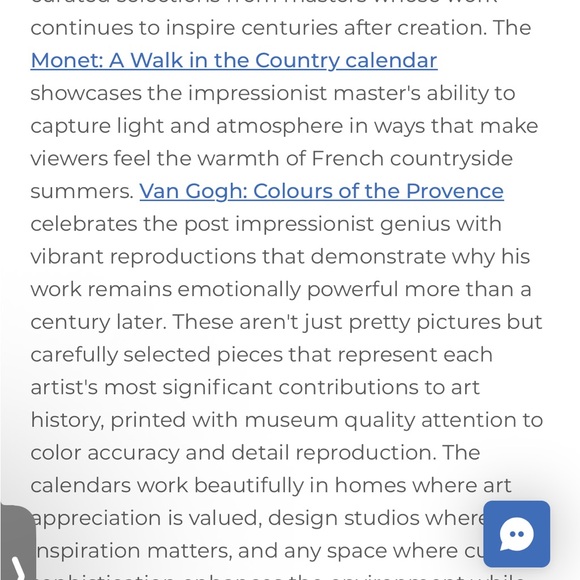 Low Start Monet 2026 16mth Art Calendar NWT & sealed - Picture 5 of 5